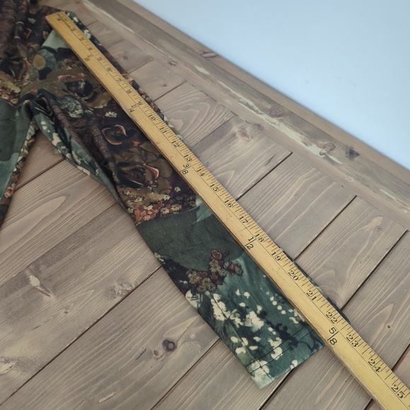 Velour Tunic Top Patchwork Cowl Neck Asymmetrical Hem Boho Artsy Fall SZ Lrg - Picture 14 of 14